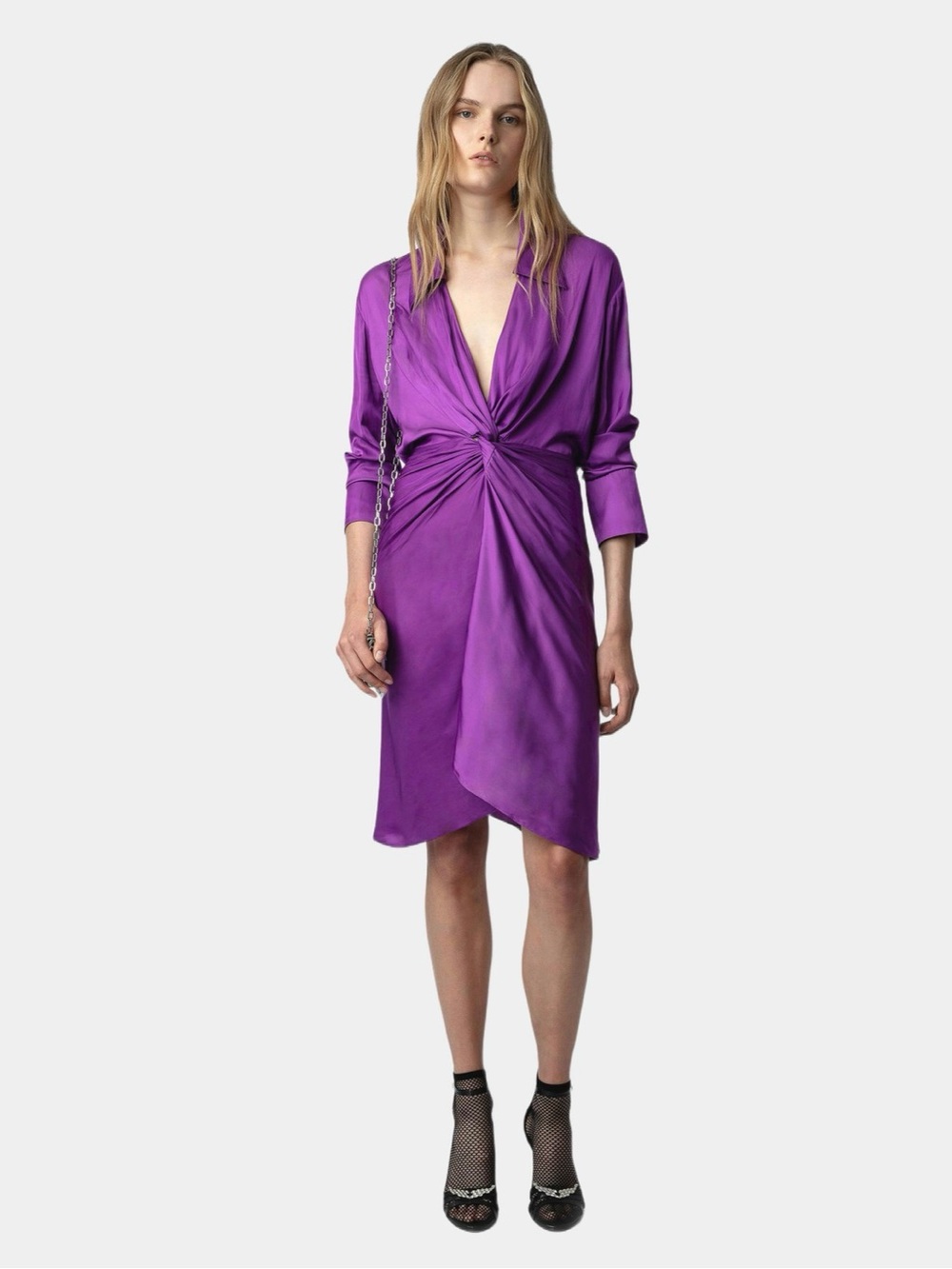Zadig Purple Dress Twist-Front